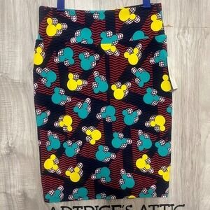 LuLaRoe Cassie Disney Skirt Mickey Mouse head multicolor size Medium M New NWT